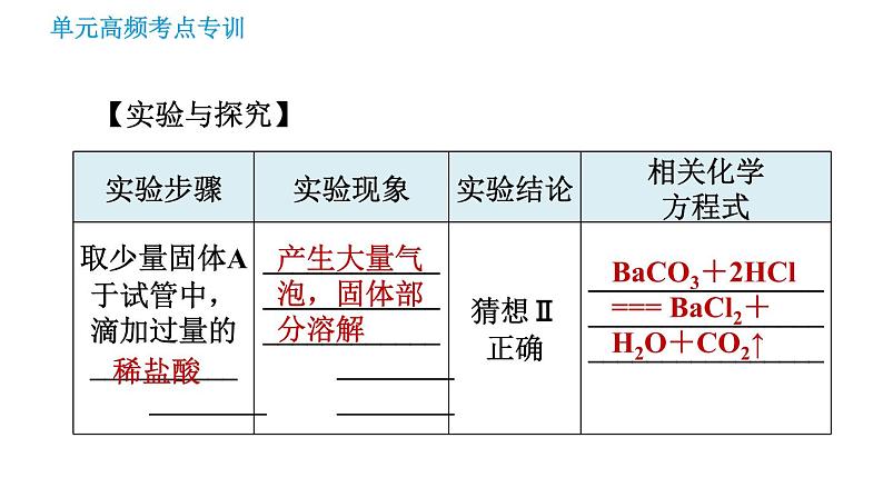 鲁教版九年级下册化学课件 期末高频考点专训 专训5 实验探究第6页