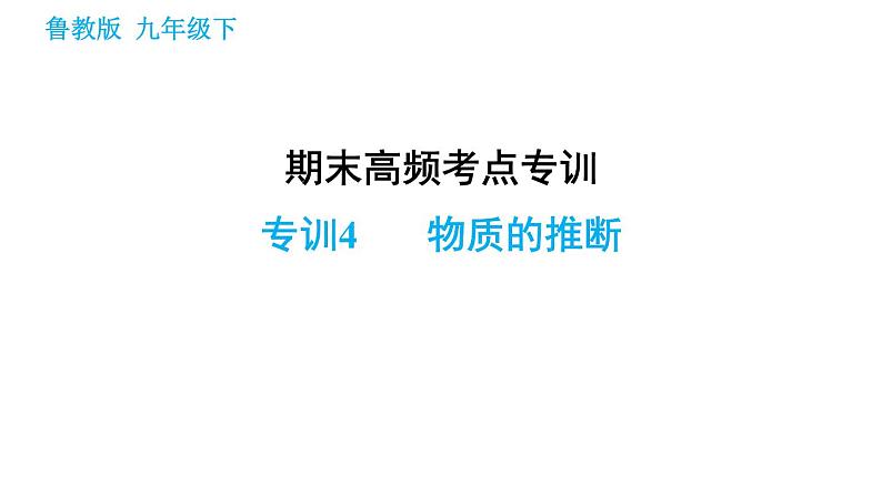 鲁教版九年级下册化学课件 期末高频考点专训 专训4 物质的推断01