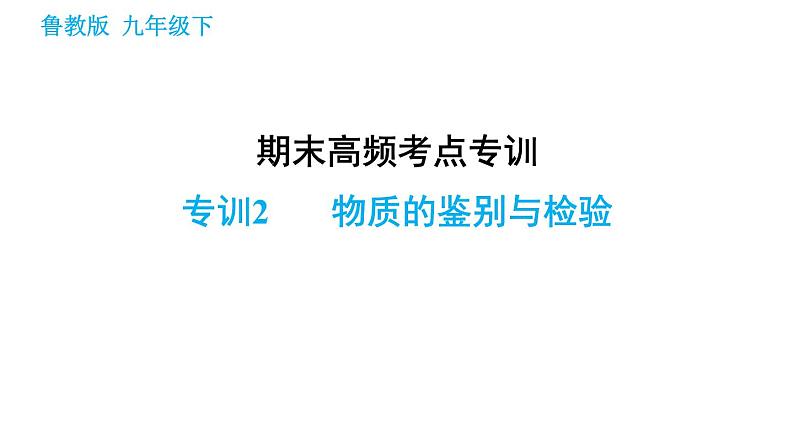 鲁教版九年级下册化学课件 期末高频考点专训 专训2 物质的鉴别与检验01