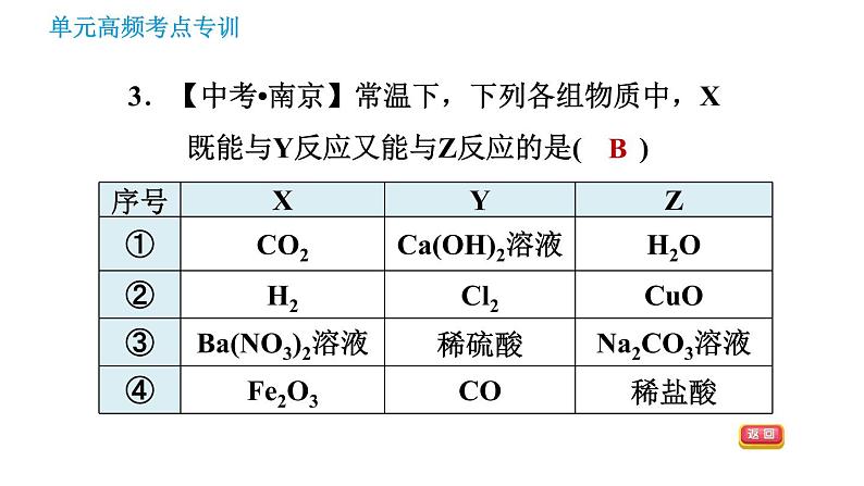 鲁教版九年级下册化学课件 期末高频考点专训 专训3 物质间的反应关系第5页