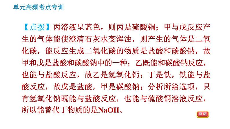 鲁教版九年级下册化学课件 期末高频考点专训 专训3 物质间的反应关系第7页