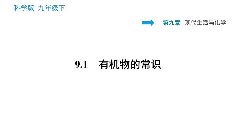 科学版九年级下册化学课件 第9章 9.1 有机物的常识0第1页