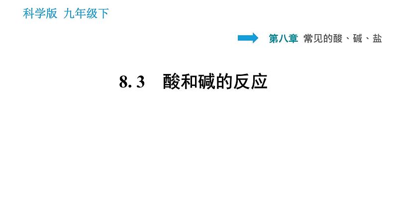 科学版九年级下册化学课件 第8章 8.3 酸和碱的反应0第1页