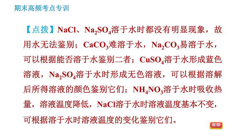 沪教版九年级下册化学课件 期末高频考点专训 专训2 物质的鉴别与检验0第7页