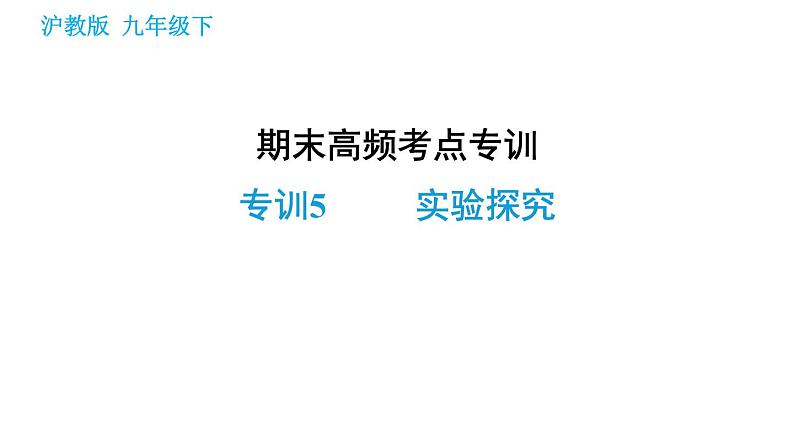 沪教版九年级下册化学课件 期末高频考点专训 专训5 实验探究001