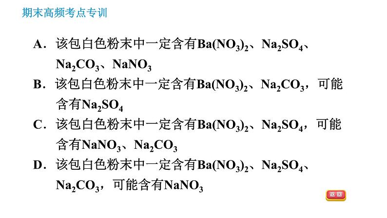 沪教版九年级下册化学课件 期末高频考点专训 专训4 物质的推断004