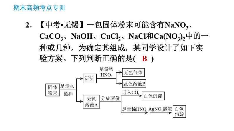 沪教版九年级下册化学课件 期末高频考点专训 专训4 物质的推断005