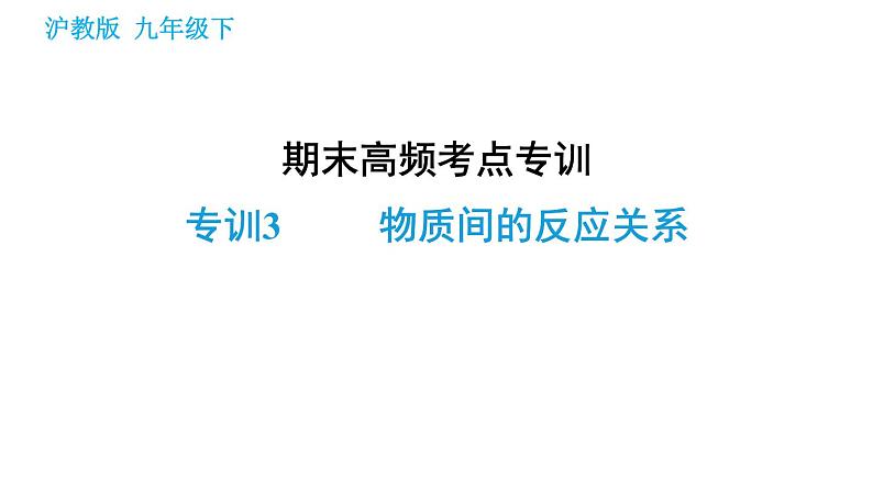 沪教版九年级下册化学课件 期末高频考点专训 专训3 物质间的反应关系0第1页