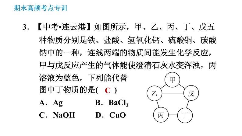 沪教版九年级下册化学课件 期末高频考点专训 专训3 物质间的反应关系0第6页