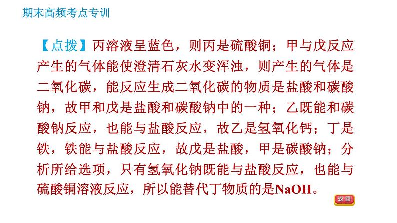 沪教版九年级下册化学课件 期末高频考点专训 专训3 物质间的反应关系0第7页