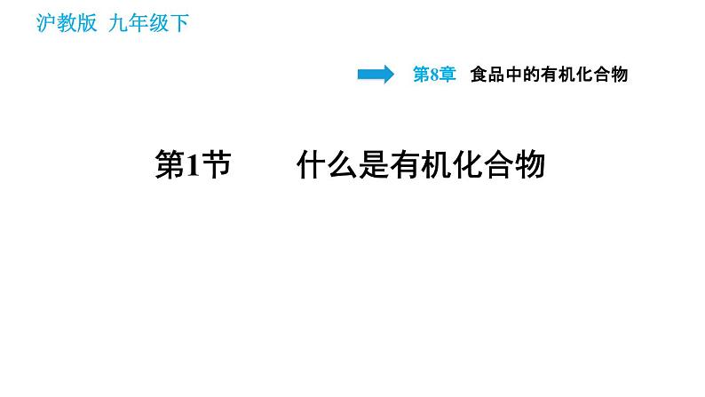 沪教版九年级下册化学课件 第8章 8.1 什么是有机化合物0第1页