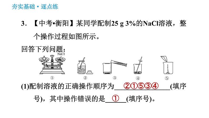 沪教版九年级下册化学课件 第6章 基础实验5 配制一定溶质质量分数的第7页