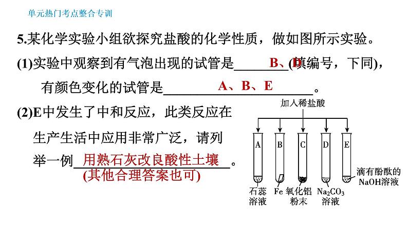 人教版九年级下册化学课件 第10单元 单元热门考点整合专训第8页