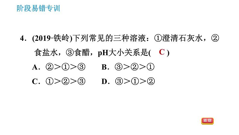 人教版九年级下册化学课件 第10单元 阶段易错专训 酸碱的概念与性质的易错易混点第6页