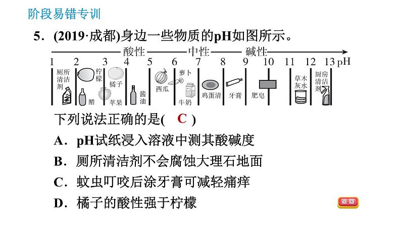 人教版九年级下册化学课件 第10单元 阶段易错专训 酸碱的概念与性质的易错易混点第7页