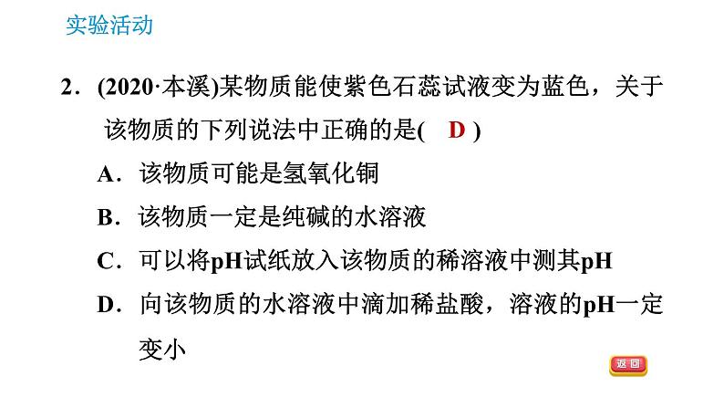 人教版九年级下册化学课件 第10单元 实验活动7 溶液酸碱性的检验05