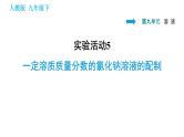 人教版九年级下册化学课件 第9单元 实验活动5 一定溶质质量分数的氯化钠溶液的配制0