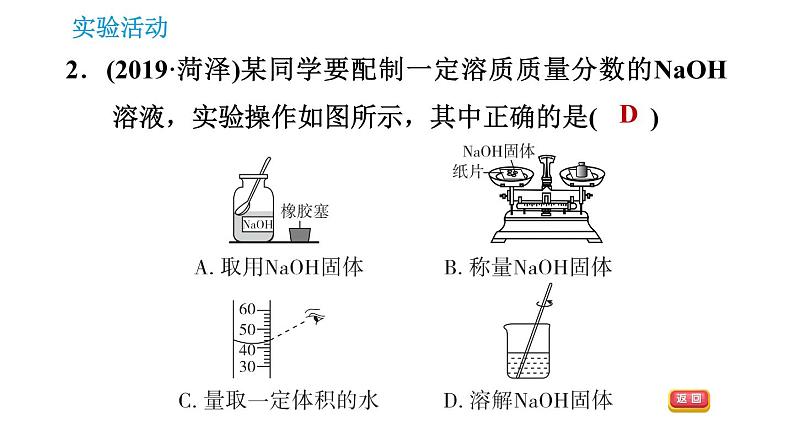 人教版九年级下册化学课件 第9单元 实验活动5 一定溶质质量分数的氯化钠溶液的配制004