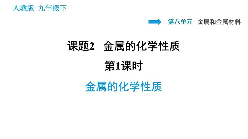 人教版九年级下册化学课件 第8单元 8.2.1 金属的化学性质001