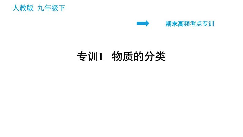 人教版九年级下册化学习题课件 期末考点 专训1 物质的分类第1页