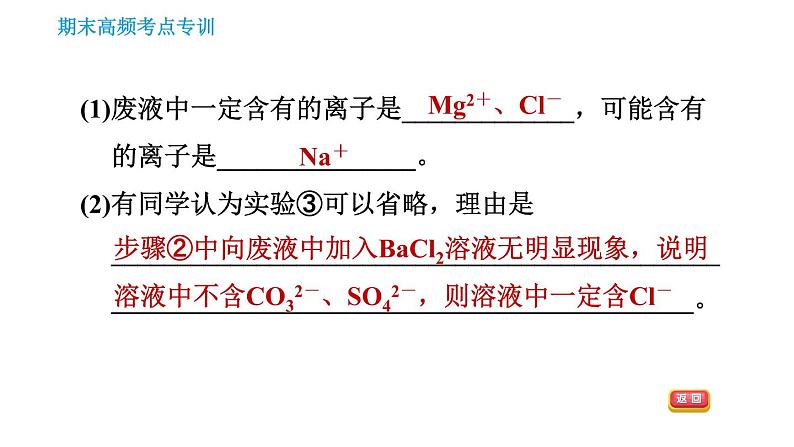 人教版九年级下册化学习题课件 期末考点 专训5 物质的推断05