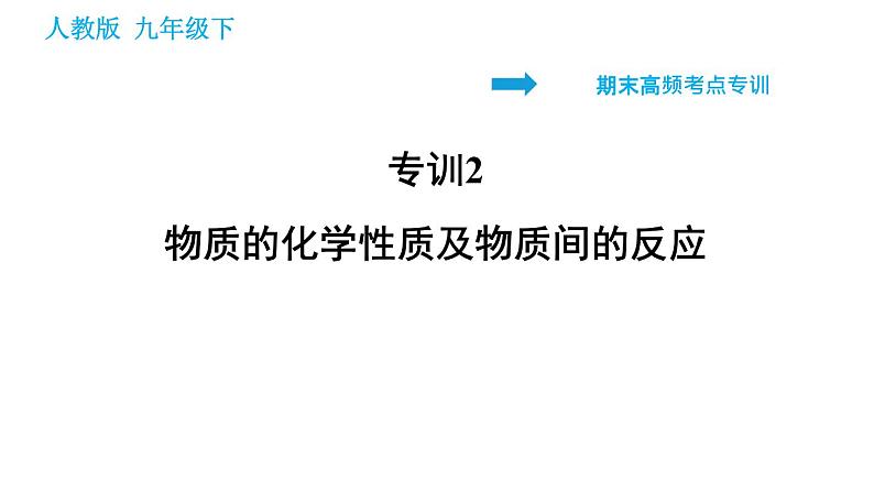 人教版九年级下册化学习题课件 期末考点 专训2 物质的化学性质及物质间的反应第1页