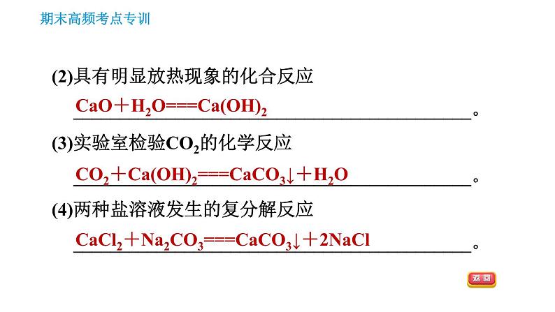 人教版九年级下册化学习题课件 期末考点 专训2 物质的化学性质及物质间的反应第8页