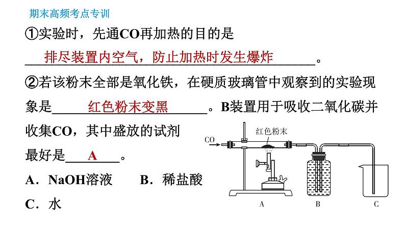 人教版九年级下册化学习题课件 期末考点 专训6 实验探究第8页