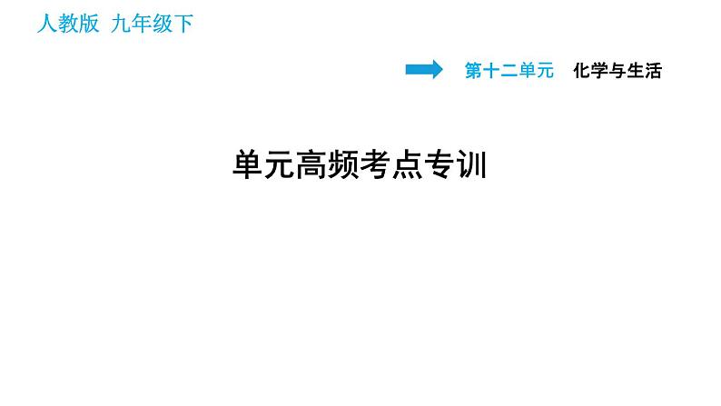 人教版九年级下册化学习题课件 第12单元 单元高频考点专训第1页