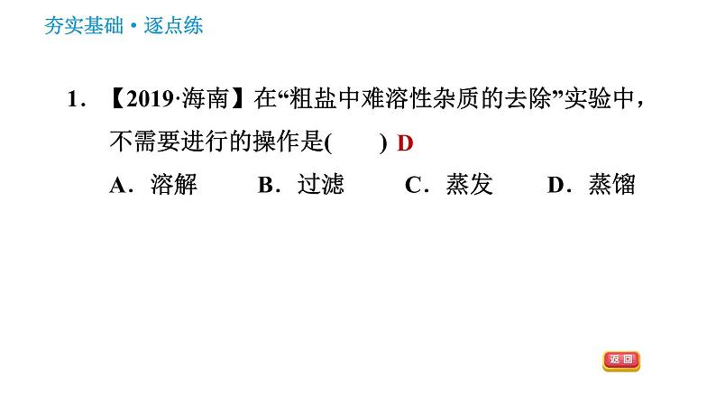 人教版九年级下册化学习题课件 第11单元 实验活动8 粗盐中难溶性杂质的去除03