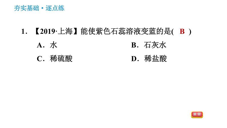 人教版九年级下册化学习题课件 第10单元 实验活动7 溶液酸碱性的检验第3页