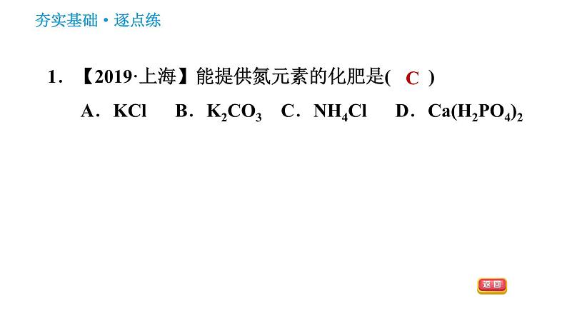 人教版九年级下册化学习题课件 第11单元 11.2 化学肥料第3页