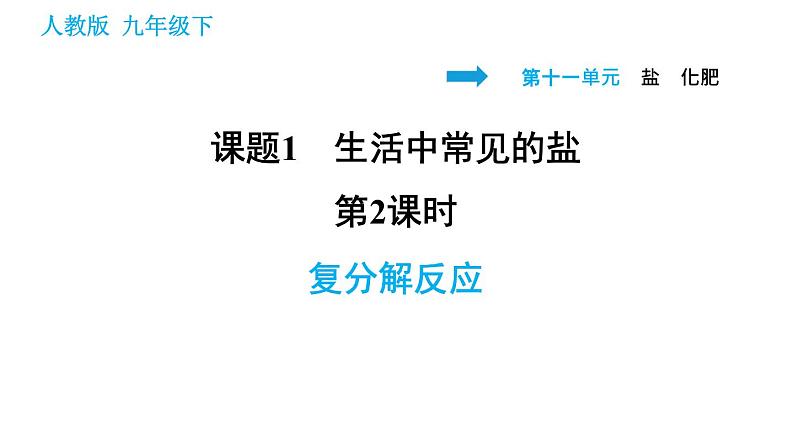 人教版九年级下册化学习题课件 第11单元 11.1.2 复分解反应第1页