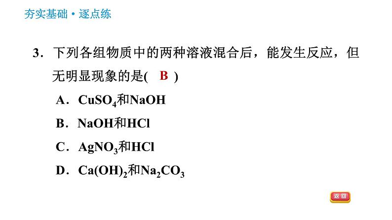 人教版九年级下册化学习题课件 第11单元 11.1.3 盐的化学性质第6页