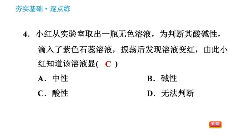 人教版九年级下册化学习题课件 第10单元 10.1.1 酸碱与酸碱指示剂作用07