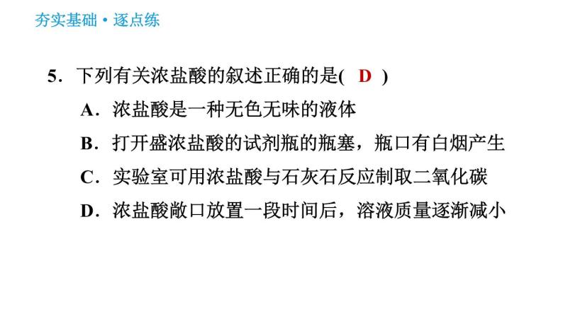 人教版九年级下册化学习题课件 第10单元 10.1.1 酸碱与酸碱指示剂作用08