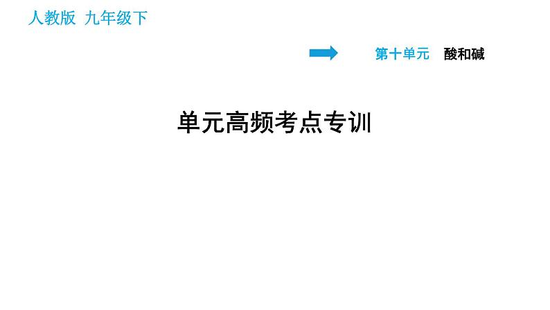 人教版九年级下册化学习题课件 第10单元 单元高频考点专训第1页