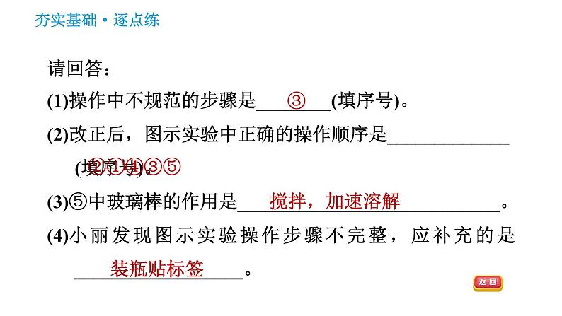 人教版九年级下册化学习题课件 第9单元 实验活动5 一定溶质质量分数的氯化钠溶液的配制第7页