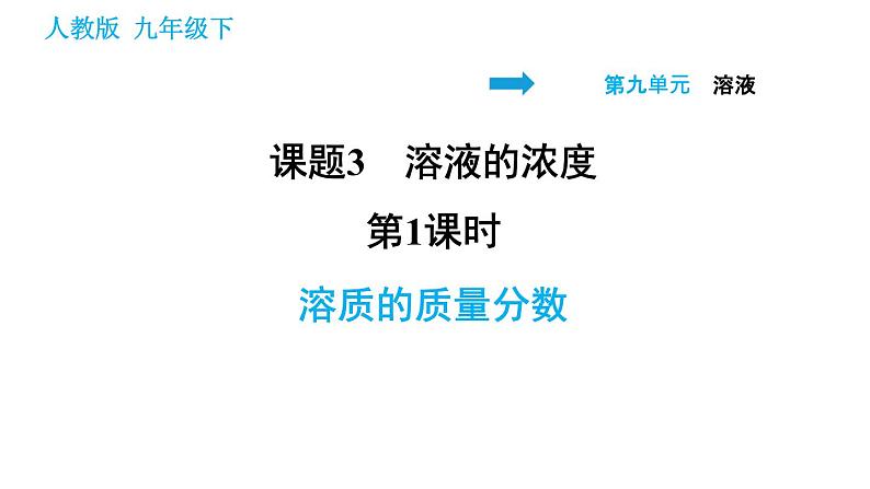 人教版九年级下册化学习题课件 第9单元 9.3.1 溶质的质量分数第1页