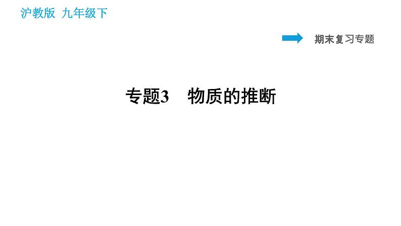 沪教版九年级下册化学课件 期末复习 专题3 物质的推断01