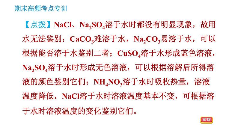 科学版九年级下册化学课件 期末专训 专训3 物质的鉴别与检验06