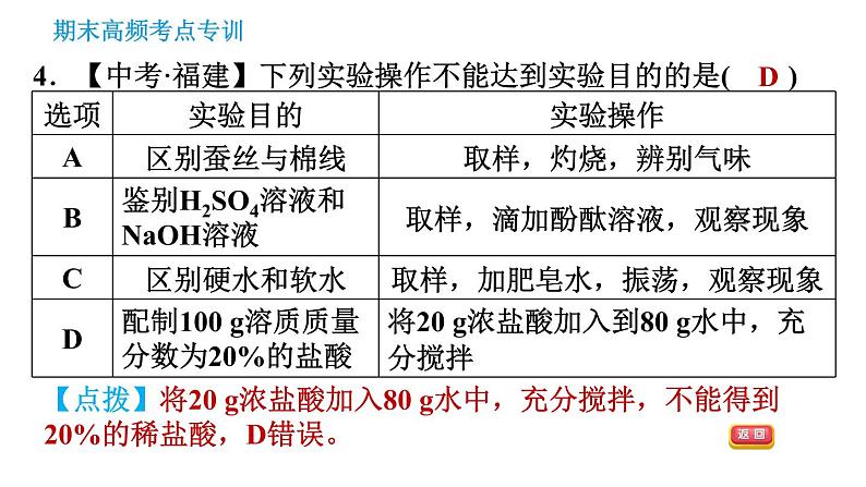 科学版九年级下册化学课件 期末专训 专训3 物质的鉴别与检验07