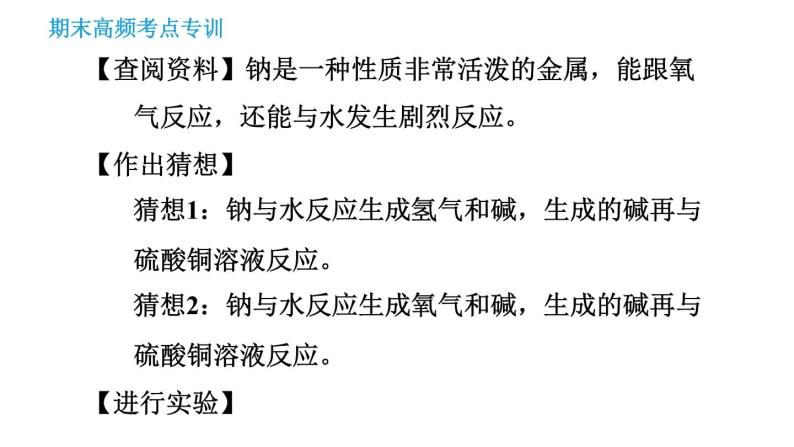 科学版九年级下册化学课件 期末专训 专训6 实验探究07