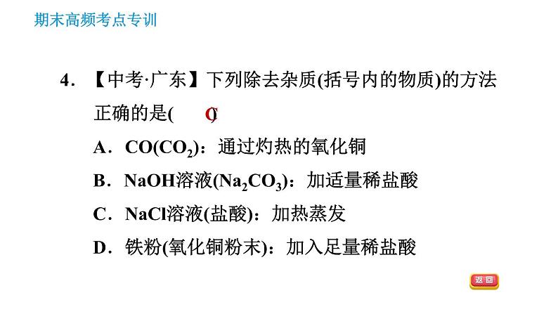 科学版九年级下册化学 期末专训 习题课件07