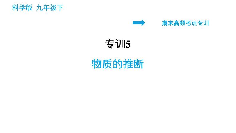 科学版九年级下册化学课件 期末专训 专训5 物质的推断第1页