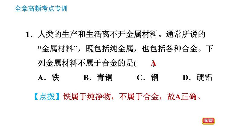 科学版九年级下册化学课件 第6章 全章高频考点专训03