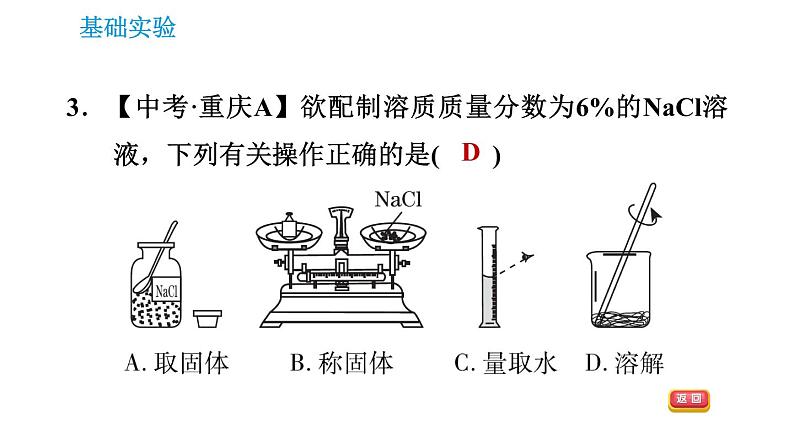 沪教版九年级下册化学课件 第6章 基础实验5 配制一定溶质质量分数的氯化钠溶液05