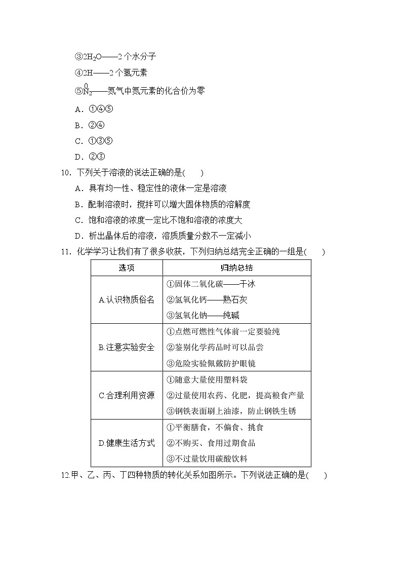 鲁教版九年级下册化学 综合能力测试题（三）第3页