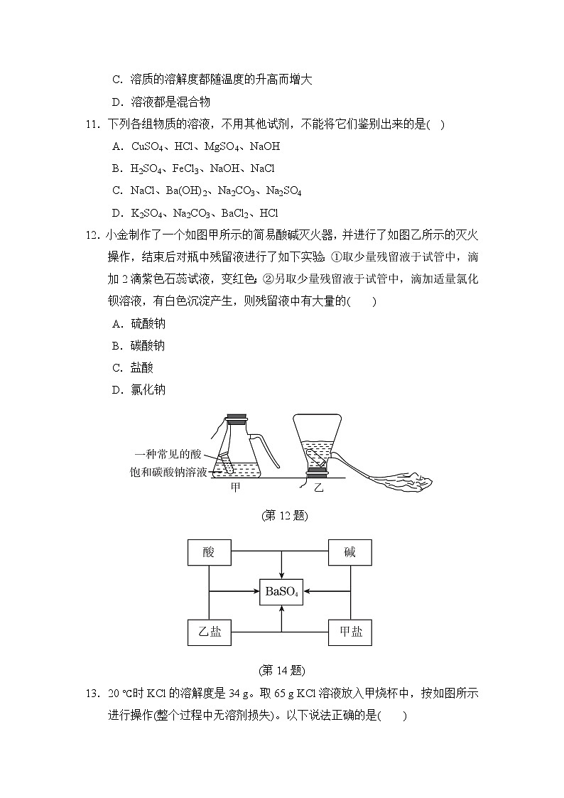 鲁教版九年级下册化学 第八单元达标检测卷第3页