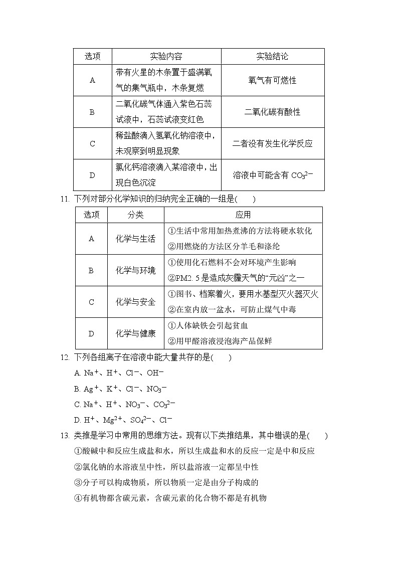 科学版九年级下册化学 综合能力测试题（一）第3页